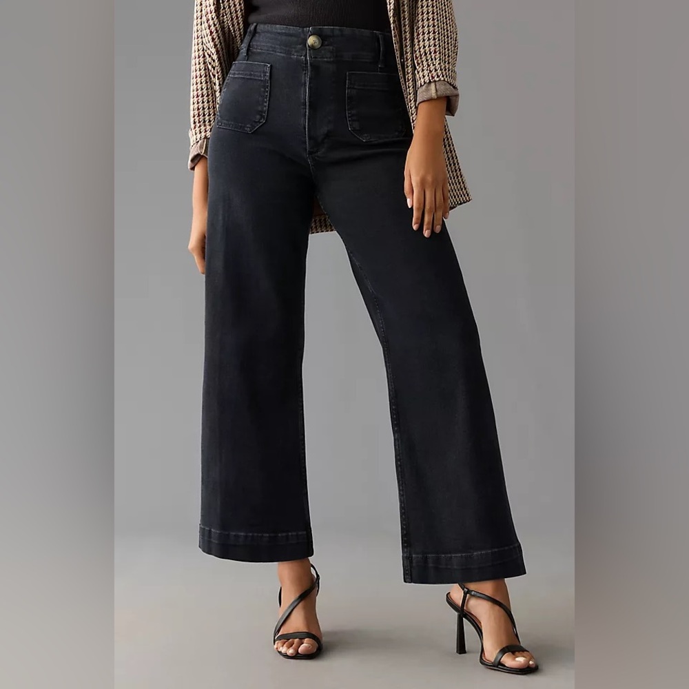 Anthropologie Maeve Colette High-Rise Crop Wide-Leg Jeans